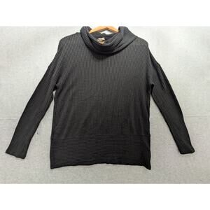 Anthropologie Akemi +‎ Kin Sweater Women's XS Black Waffle Knit Cowl Neck Top